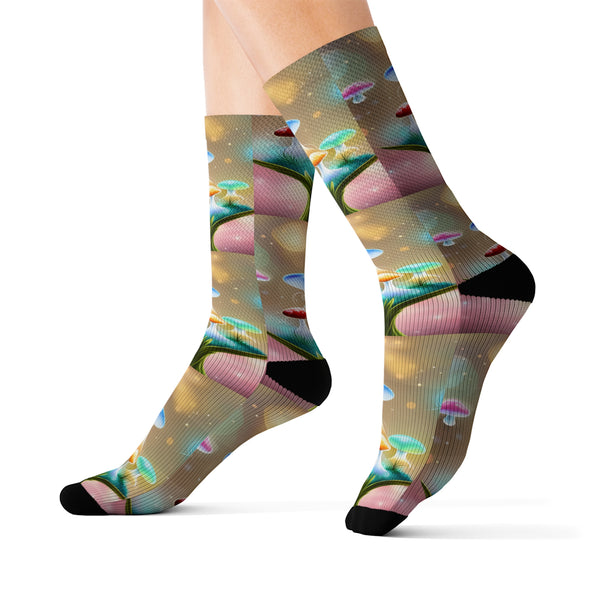 Rainbow Mushroom Patch- Sublimation Socks