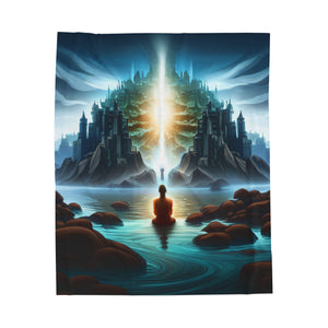 Enlightenment Mountain- Velveteen Plush Blanket