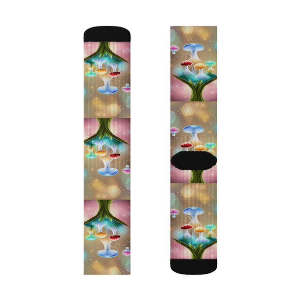 Rainbow Mushroom Patch- Sublimation Socks