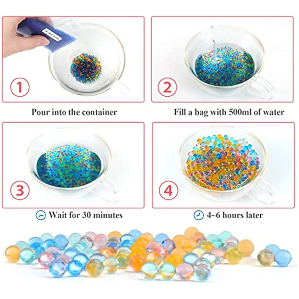 Gel Splatter Water Ball Beads Refill Ammo 7-8mm Jelly Pearl Crystal Compatible with Gel Blaster Gun Toy Non Toxic DIY Home Decor